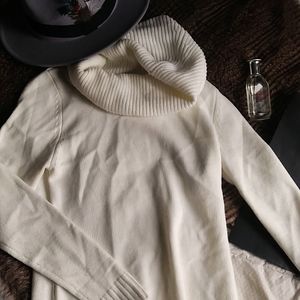 Cowl neck sweater dress